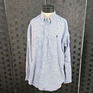 Men's Ralph Lauren Blake Blue Checkered Shirt Size Medium